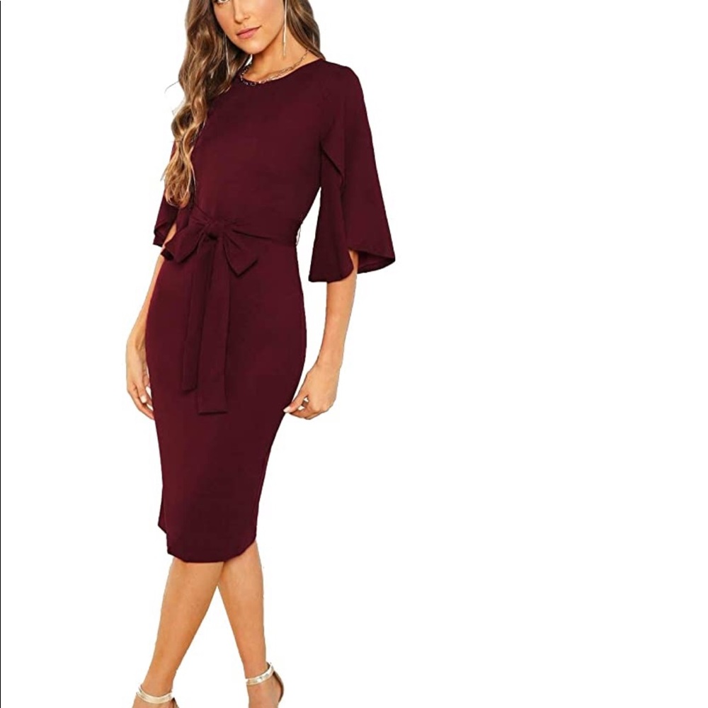 Burgundy Midi Dress
